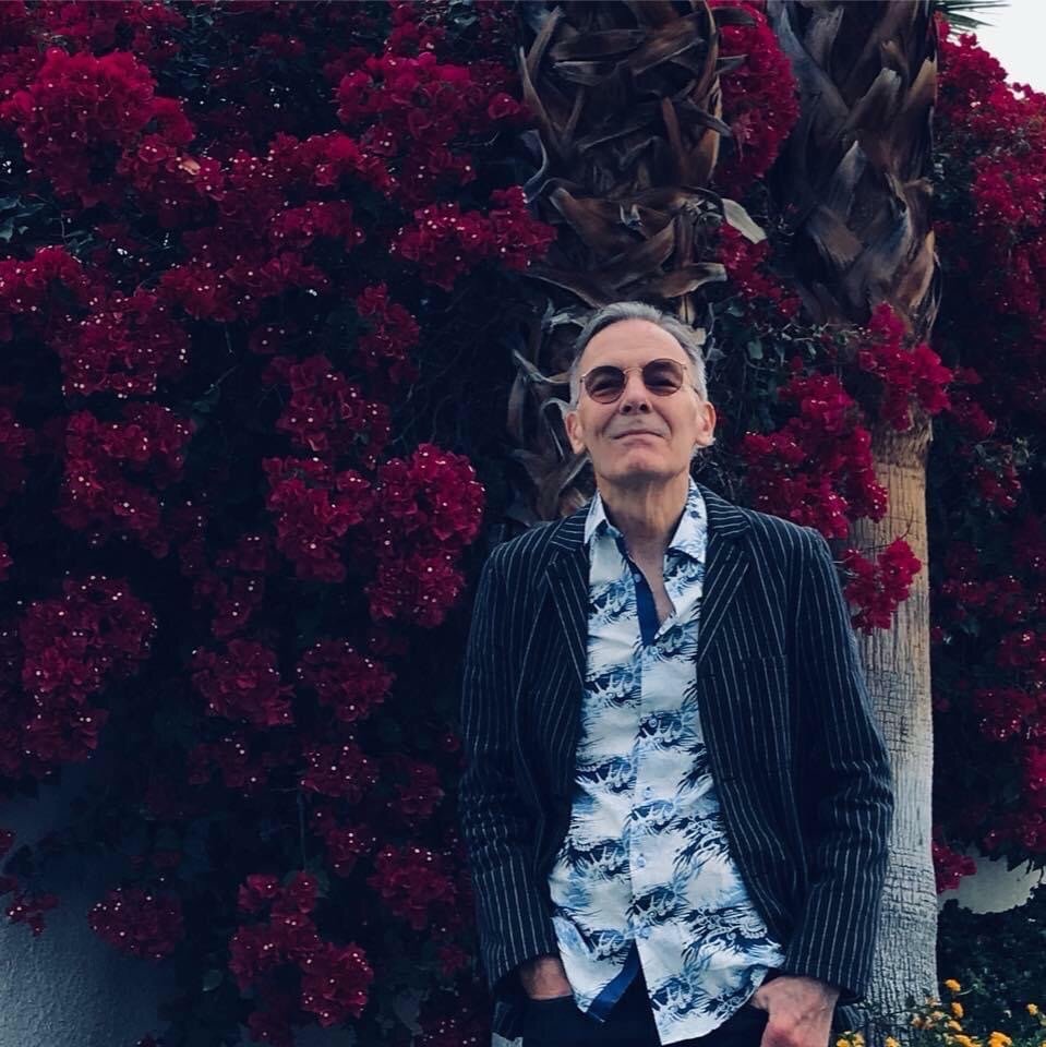 Old man on black jacket
